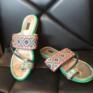 Flat traditional green💚sandal !